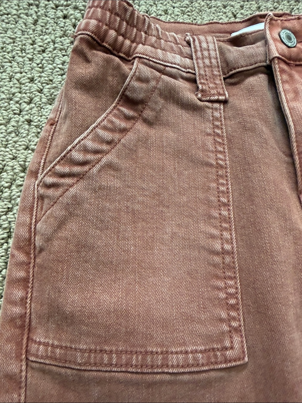 Vervet  Straight Cargo Pants in Washed Rust - Picture 4 of 11